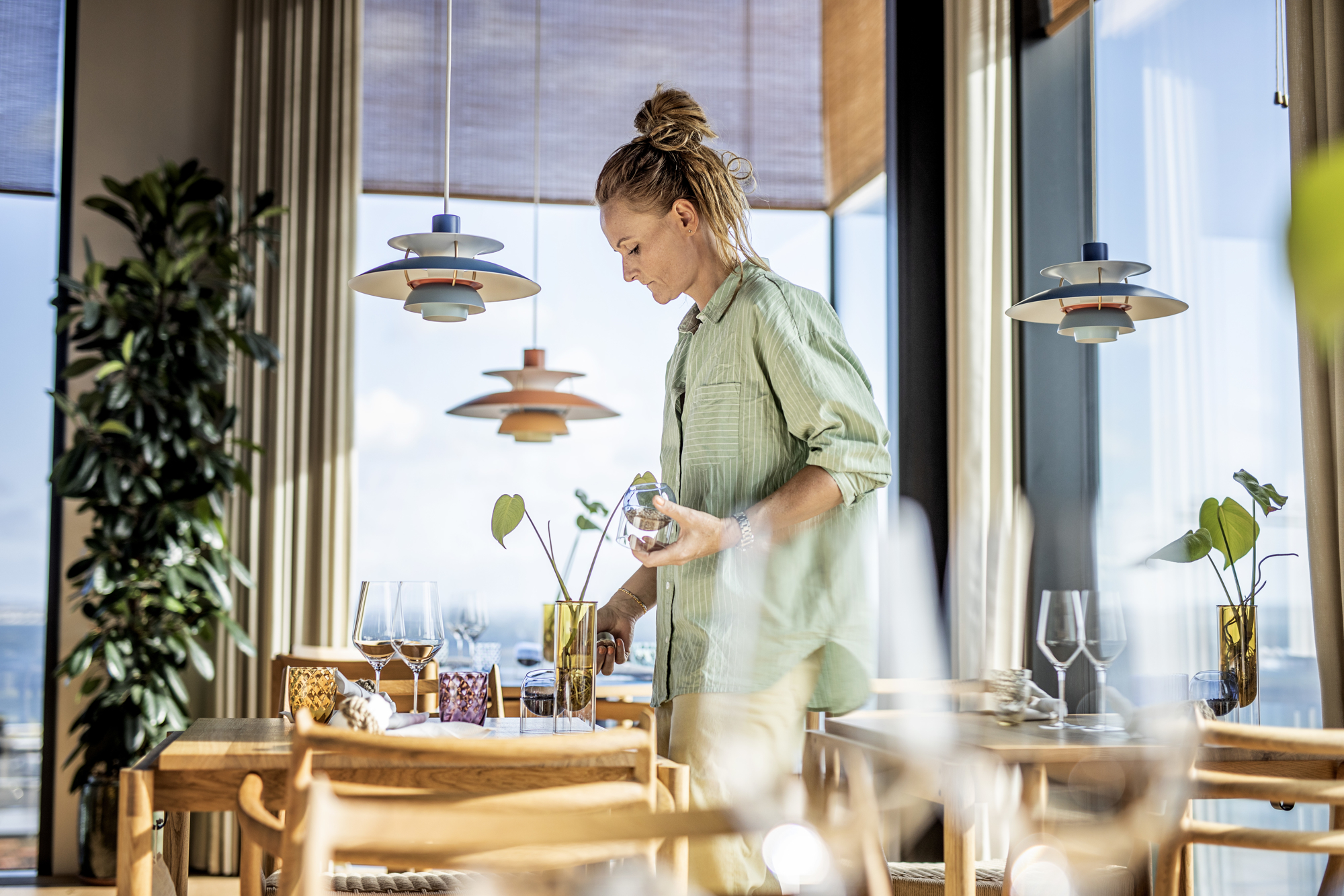 Louise Mammen i restauranten